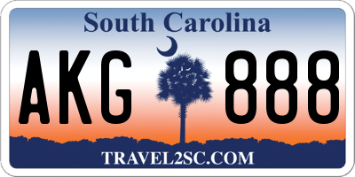 SC license plate AKG888