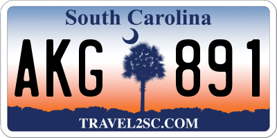 SC license plate AKG891