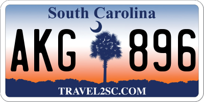 SC license plate AKG896