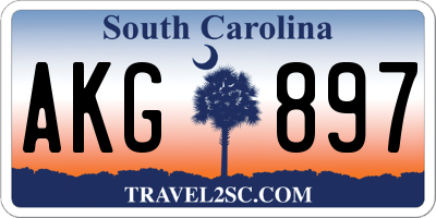 SC license plate AKG897