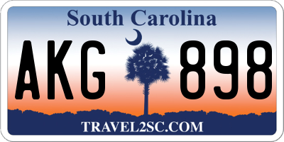 SC license plate AKG898