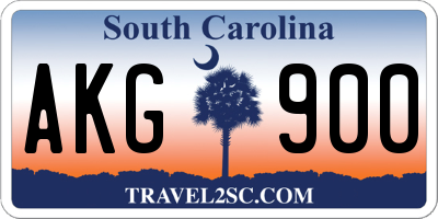 SC license plate AKG900