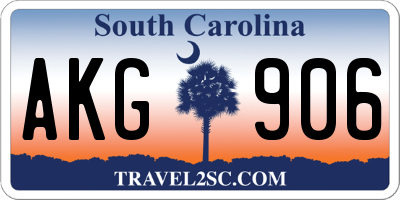 SC license plate AKG906