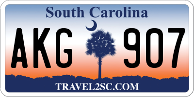 SC license plate AKG907