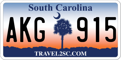 SC license plate AKG915