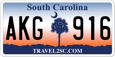 SC license plate AKG916