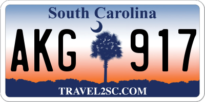 SC license plate AKG917