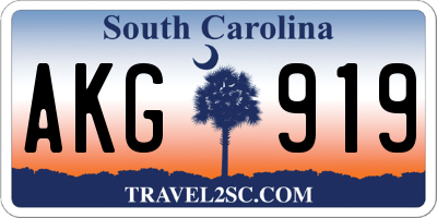 SC license plate AKG919