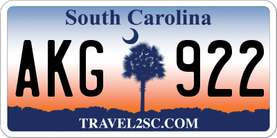 SC license plate AKG922