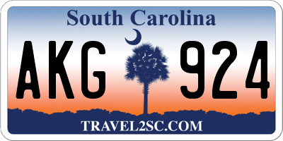 SC license plate AKG924