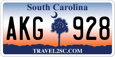 SC license plate AKG928