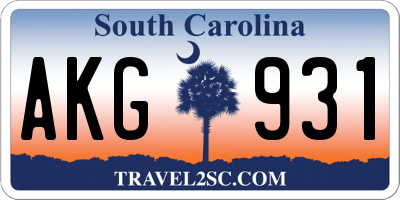 SC license plate AKG931