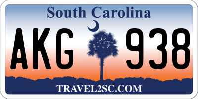 SC license plate AKG938