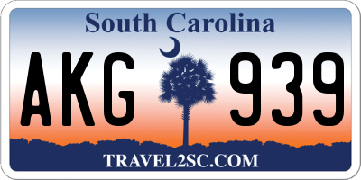 SC license plate AKG939