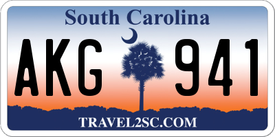 SC license plate AKG941