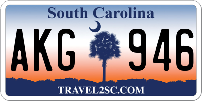 SC license plate AKG946