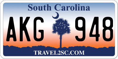 SC license plate AKG948