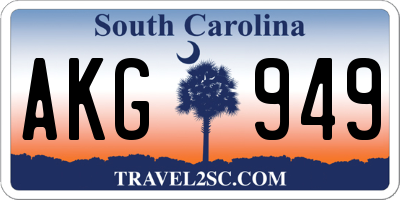 SC license plate AKG949