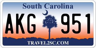 SC license plate AKG951