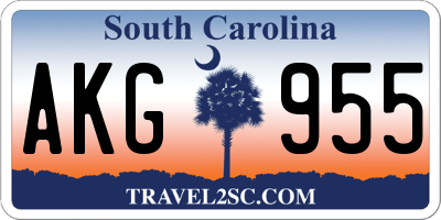SC license plate AKG955