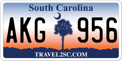 SC license plate AKG956