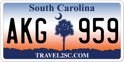 SC license plate AKG959