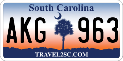 SC license plate AKG963