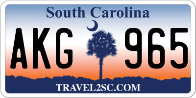 SC license plate AKG965