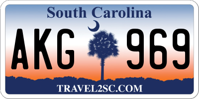 SC license plate AKG969