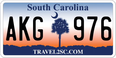 SC license plate AKG976