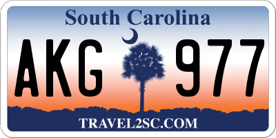 SC license plate AKG977