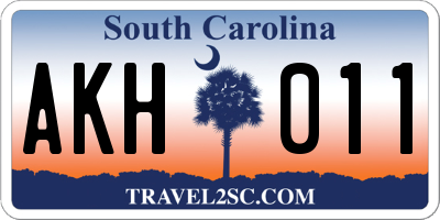 SC license plate AKH011