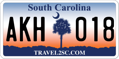 SC license plate AKH018