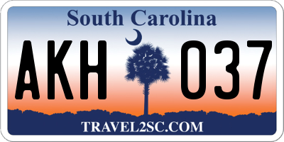 SC license plate AKH037