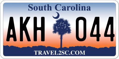 SC license plate AKH044