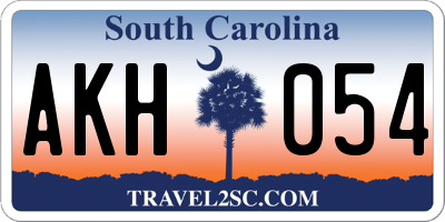 SC license plate AKH054