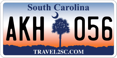 SC license plate AKH056