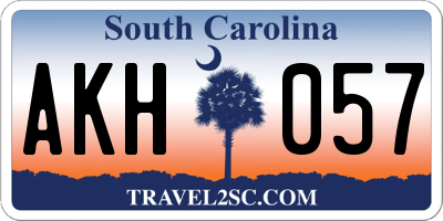 SC license plate AKH057