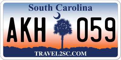 SC license plate AKH059