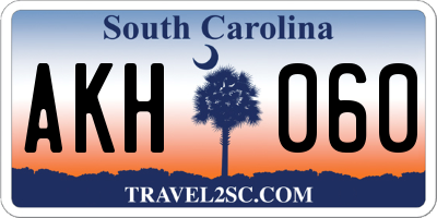 SC license plate AKH060
