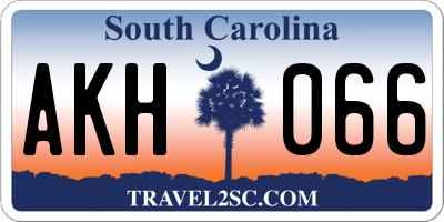 SC license plate AKH066