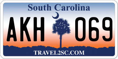 SC license plate AKH069