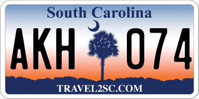 SC license plate AKH074