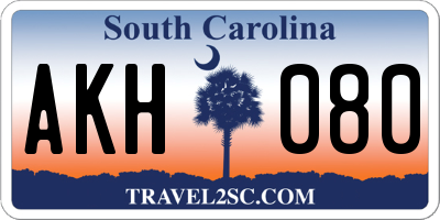 SC license plate AKH080