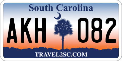 SC license plate AKH082