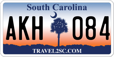 SC license plate AKH084