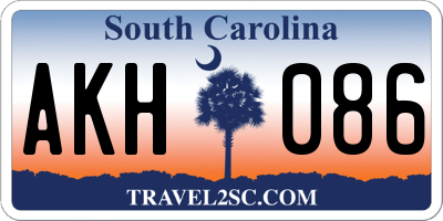 SC license plate AKH086