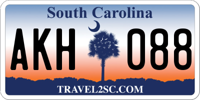 SC license plate AKH088