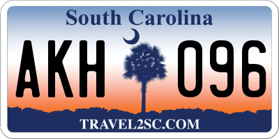 SC license plate AKH096