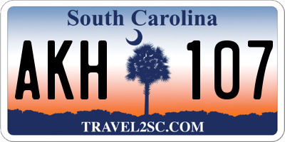 SC license plate AKH107
